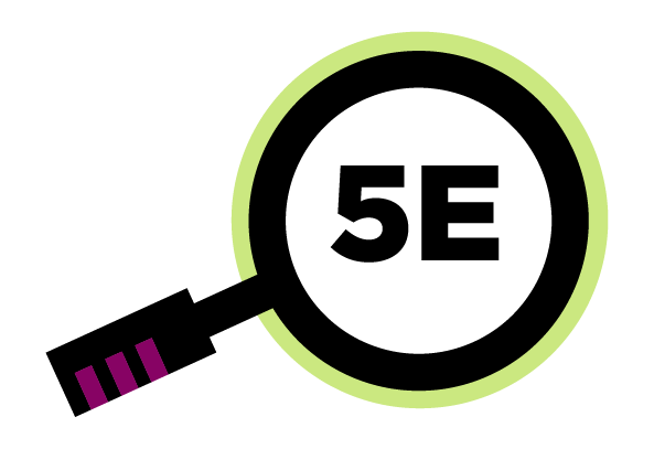 5E-SESE magnifying glass logo